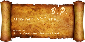 Blondner Pólika névjegykártya